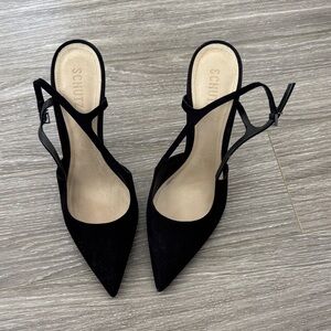 SCHUTZ Black Slingback Heels
